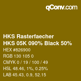 カラーコード: HKS Rasterfaecher - HKS 05K 090% Black 50% | qconv.com