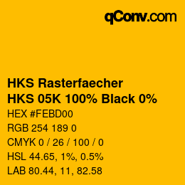 Color code: HKS Rasterfaecher - HKS 05K 100% Black 0% | qconv.com