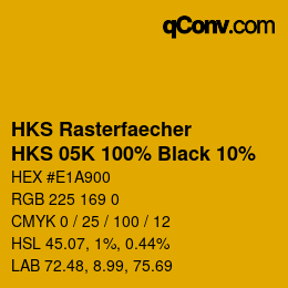 Farbcode: HKS Rasterfaecher - HKS 05K 100% Black 10% | qconv.com