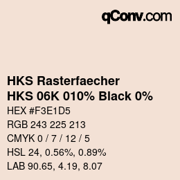 Farbcode: HKS Rasterfaecher - HKS 06K 010% Black 0% | qconv.com