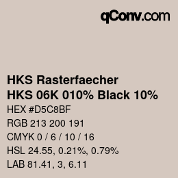 Code couleur: HKS Rasterfaecher - HKS 06K 010% Black 10% | qconv.com