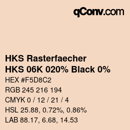Code couleur: HKS Rasterfaecher - HKS 06K 020% Black 0% | qconv.com
