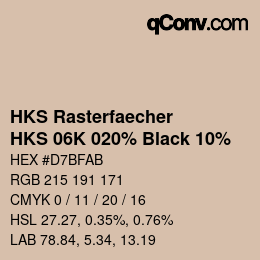 Color code: HKS Rasterfaecher - HKS 06K 020% Black 10% | qconv.com