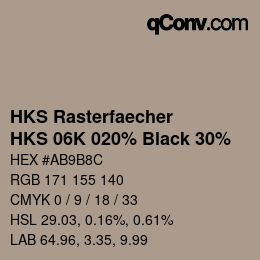 Código de color: HKS Rasterfaecher - HKS 06K 020% Black 30% | qconv.com