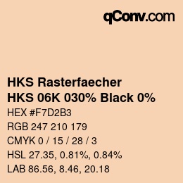 カラーコード: HKS Rasterfaecher - HKS 06K 030% Black 0% | qconv.com