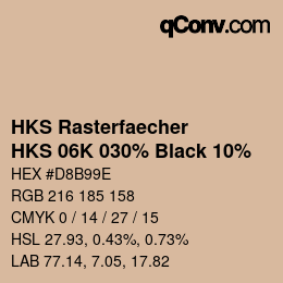 Color code: HKS Rasterfaecher - HKS 06K 030% Black 10% | qconv.com