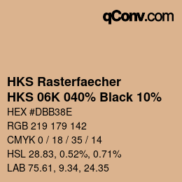 カラーコード: HKS Rasterfaecher - HKS 06K 040% Black 10% | qconv.com