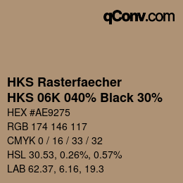 Código de color: HKS Rasterfaecher - HKS 06K 040% Black 30% | qconv.com
