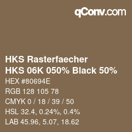 Código de color: HKS Rasterfaecher - HKS 06K 050% Black 50% | qconv.com