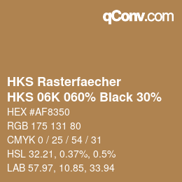 カラーコード: HKS Rasterfaecher - HKS 06K 060% Black 30% | qconv.com