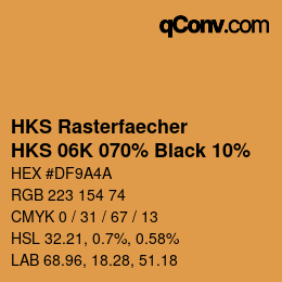 カラーコード: HKS Rasterfaecher - HKS 06K 070% Black 10% | qconv.com