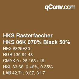 Color code: HKS Rasterfaecher - HKS 06K 070% Black 50% | qconv.com