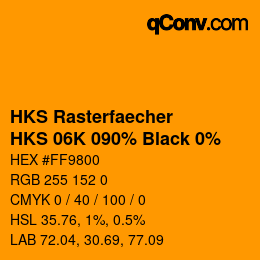 カラーコード: HKS Rasterfaecher - HKS 06K 090% Black 0% | qconv.com