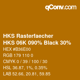 Farbcode: HKS Rasterfaecher - HKS 06K 090% Black 30% | qconv.com