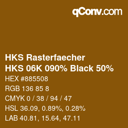 Code couleur: HKS Rasterfaecher - HKS 06K 090% Black 50% | qconv.com