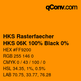 Code couleur: HKS Rasterfaecher - HKS 06K 100% Black 0% | qconv.com