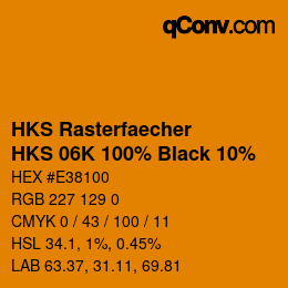 Código de color: HKS Rasterfaecher - HKS 06K 100% Black 10% | qconv.com