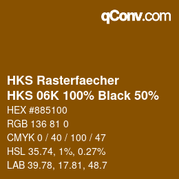 Color code: HKS Rasterfaecher - HKS 06K 100% Black 50% | qconv.com