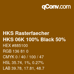 カラーコード: HKS Rasterfaecher - HKS 06K 100% Black 50% | qconv.com