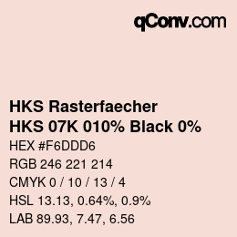 Color code: HKS Rasterfaecher - HKS 07K 010% Black 0% | qconv.com