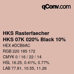 カラーコード: HKS Rasterfaecher - HKS 07K 020% Black 10% | qconv.com