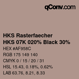 Color code: HKS Rasterfaecher - HKS 07K 020% Black 30% | qconv.com