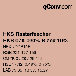 Color code: HKS Rasterfaecher - HKS 07K 030% Black 10% | qconv.com