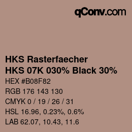 Código de color: HKS Rasterfaecher - HKS 07K 030% Black 30% | qconv.com