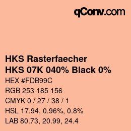 Color code: HKS Rasterfaecher - HKS 07K 040% Black 0% | qconv.com