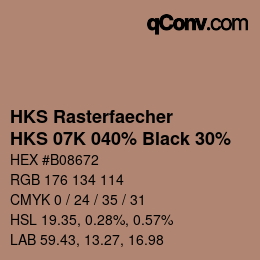 Color code: HKS Rasterfaecher - HKS 07K 040% Black 30% | qconv.com