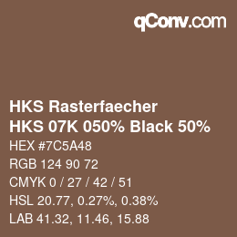 Código de color: HKS Rasterfaecher - HKS 07K 050% Black 50% | qconv.com