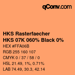 カラーコード: HKS Rasterfaecher - HKS 07K 060% Black 0% | qconv.com