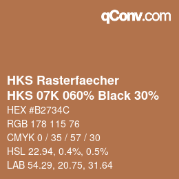 Color code: HKS Rasterfaecher - HKS 07K 060% Black 30% | qconv.com