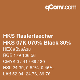 Código de color: HKS Rasterfaecher - HKS 07K 070% Black 30% | qconv.com