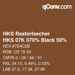 Farbcode: HKS Rasterfaecher - HKS 07K 070% Black 50% | qconv.com