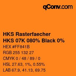 Farbcode: HKS Rasterfaecher - HKS 07K 080% Black 0% | qconv.com