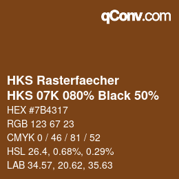 Code couleur: HKS Rasterfaecher - HKS 07K 080% Black 50% | qconv.com