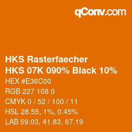 Farbcode: HKS Rasterfaecher - HKS 07K 090% Black 10% | qconv.com