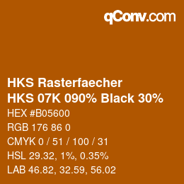Código de color: HKS Rasterfaecher - HKS 07K 090% Black 30% | qconv.com