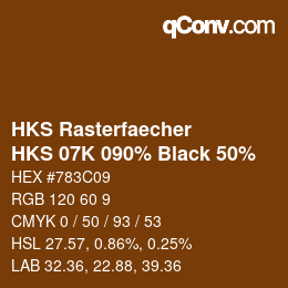 Farbcode: HKS Rasterfaecher - HKS 07K 090% Black 50% | qconv.com