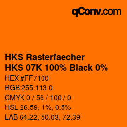 Color code: HKS Rasterfaecher - HKS 07K 100% Black 0% | qconv.com