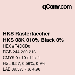 Code couleur: HKS Rasterfaecher - HKS 08K 010% Black 0% | qconv.com