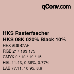 カラーコード: HKS Rasterfaecher - HKS 08K 020% Black 10% | qconv.com