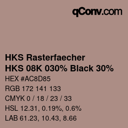 Code couleur: HKS Rasterfaecher - HKS 08K 030% Black 30% | qconv.com