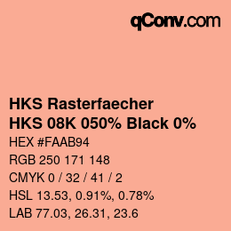 カラーコード: HKS Rasterfaecher - HKS 08K 050% Black 0% | qconv.com