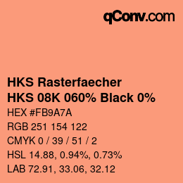 カラーコード: HKS Rasterfaecher - HKS 08K 060% Black 0% | qconv.com