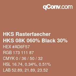 Color code: HKS Rasterfaecher - HKS 08K 060% Black 30% | qconv.com