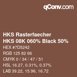 Color code: HKS Rasterfaecher - HKS 08K 060% Black 50% | qconv.com