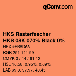 Color code: HKS Rasterfaecher - HKS 08K 070% Black 0% | qconv.com
