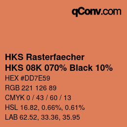 Code couleur: HKS Rasterfaecher - HKS 08K 070% Black 10% | qconv.com